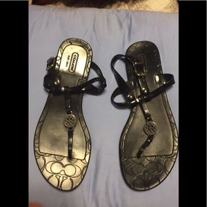 Coach Black Jelly Sandles Size 9